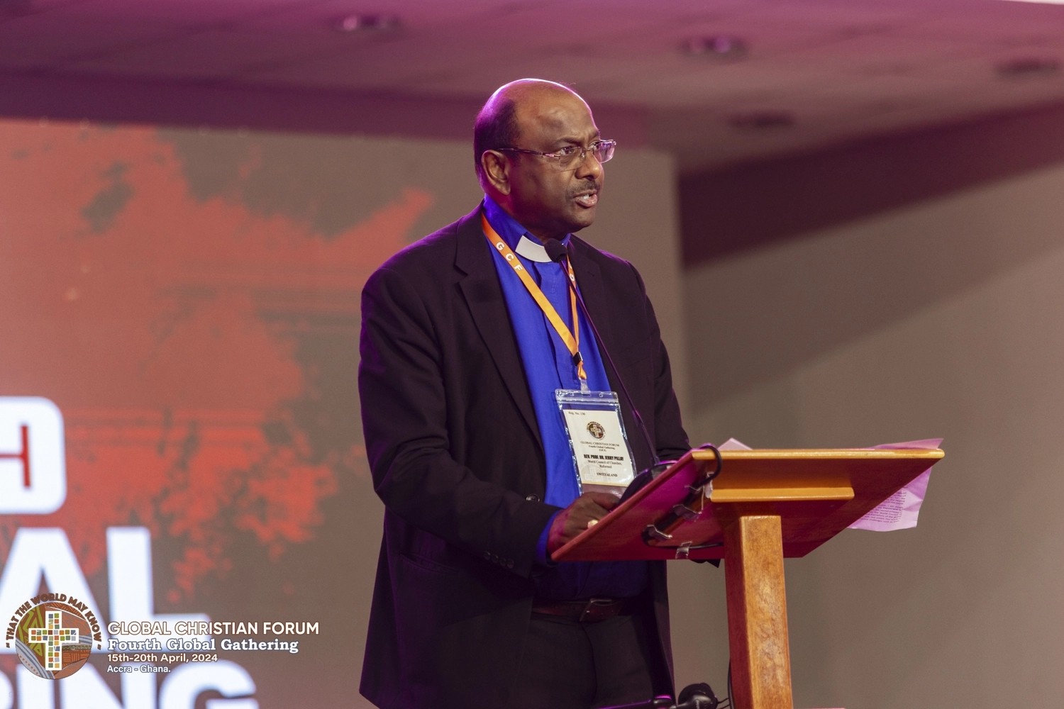 Rev. Dr. Jerry Pillay, general secretary of the World Council of Churches, addresses the Fourth Global Gathering of the Global Christian Forum held in Accra, Ghana