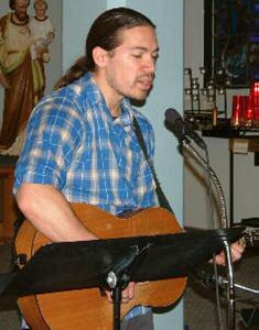 Stephen Wallington, guitarist at the Evangelical-Catholic worship service in Saskatoon