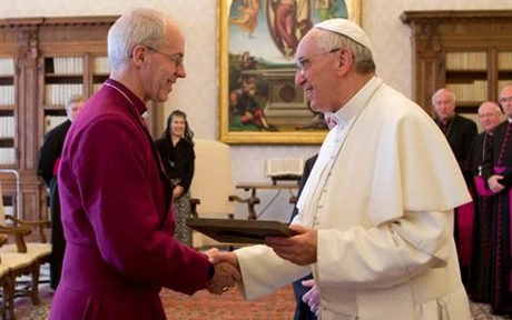 Archbishop of Canterbury Justin Welby meeting with Pope Francis at the Vatican