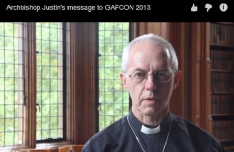 The Archbishop of Canterbury, Justin Welby, sent a video greeting to the Second Global Anglican Future (GAFCON) Conference in Nairobi