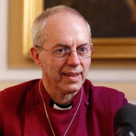 Archbishop Justin Welby of Canterbury, England, spiritual leader of the Anglican Communion, is seen at a press conference at the Venerable English College in Rome. Speaking to reporters after his first encounter with Pope Francis, Archbishop Welby said he was struck by the pope's 'extraordinary humanity on fire with the spirit of Christ'