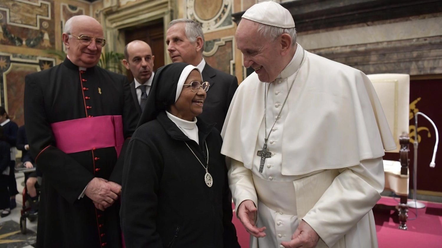 Pope Francis meets participants commemorating the 50th anniversary of the death of Cardinal Augustin Bea