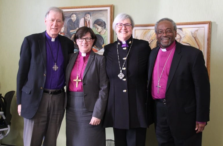 Archbishop Fred Hiltz, Presiding Bishop Elizabeth Eaton, National Bishop Susan Johnson, Presiding Bishop Michael Curry