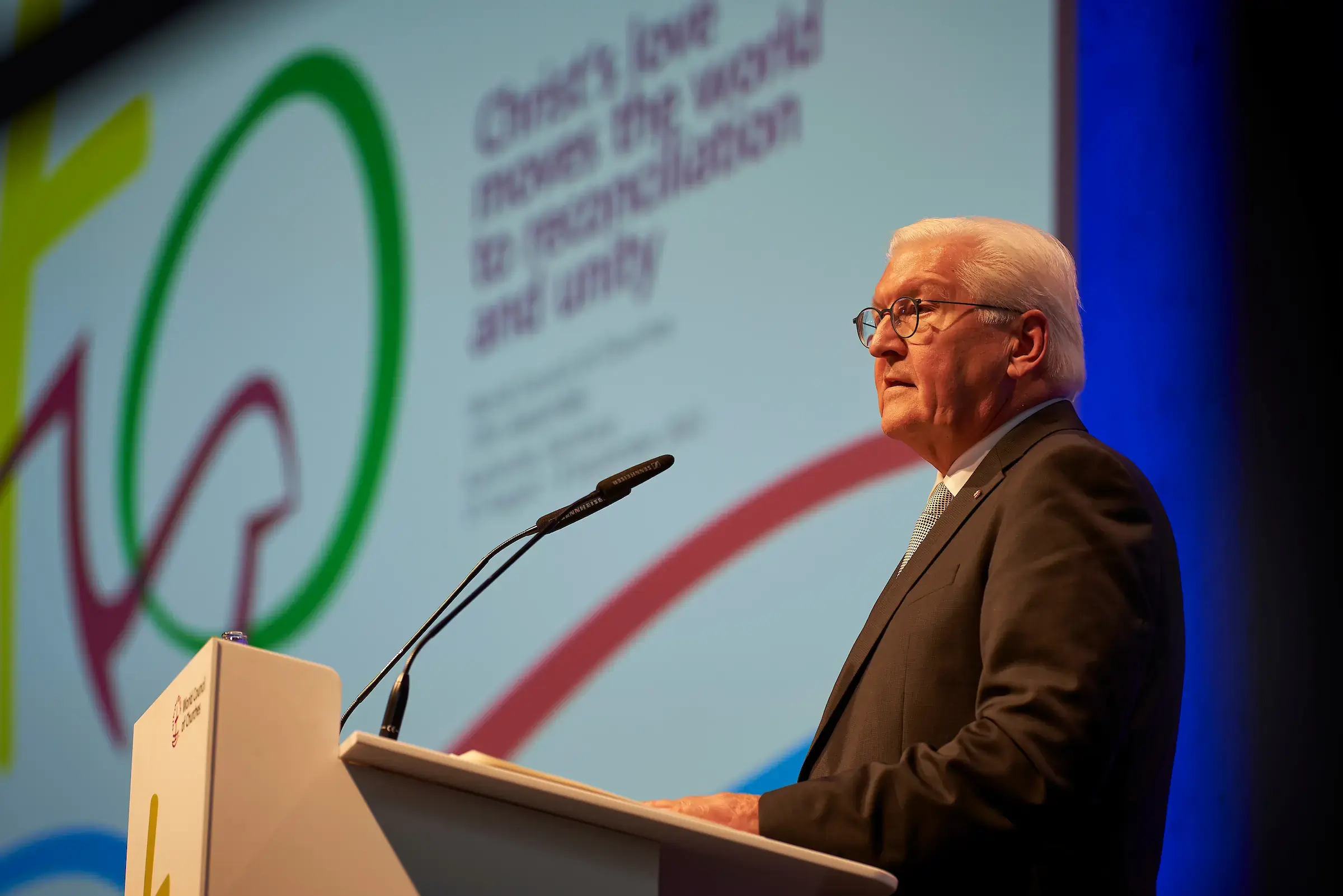 German President Frank Walter Steinmeier addresses the 11th Assembly of the World Council of Churches, meeting in Europe for the first time since 1968