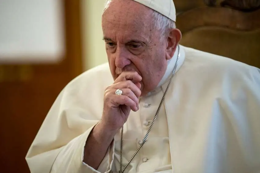 Pope Francis is pictured during an interview with Spanish newspaper, ABC, at his residence at the Vatican