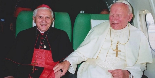 Cardinal Joseph Ratzinger with Pope John Paul II
